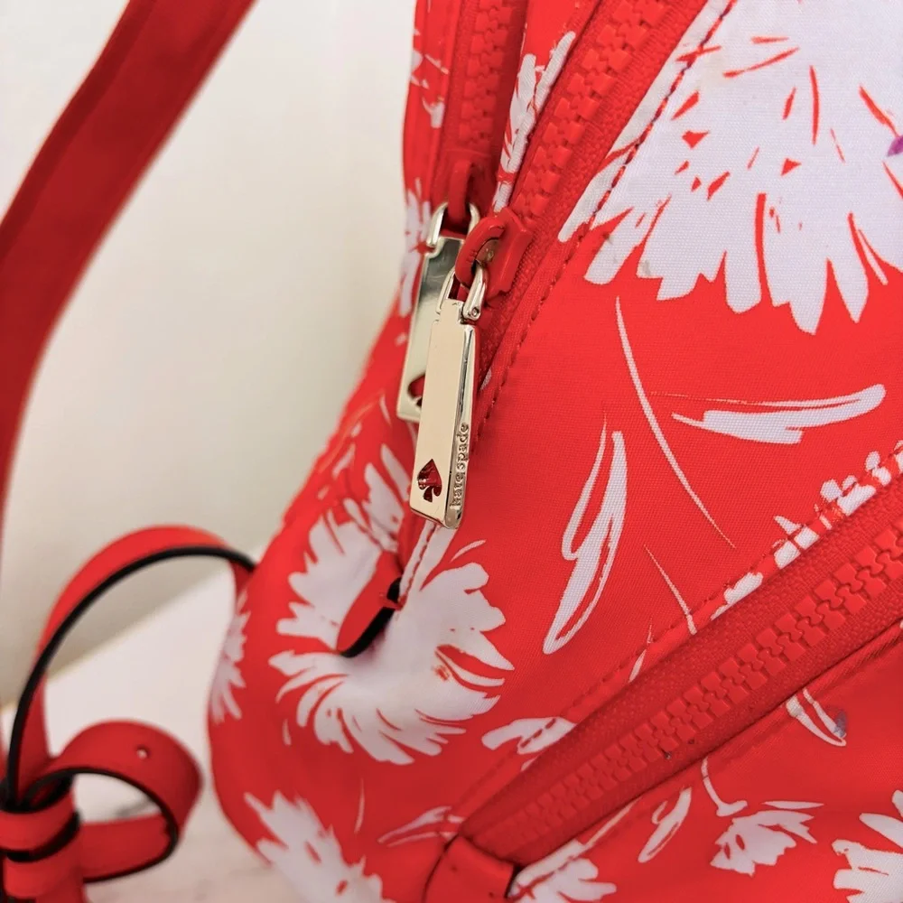 Kate Spade Karissa Medium Orange and White Floral Backpack‎